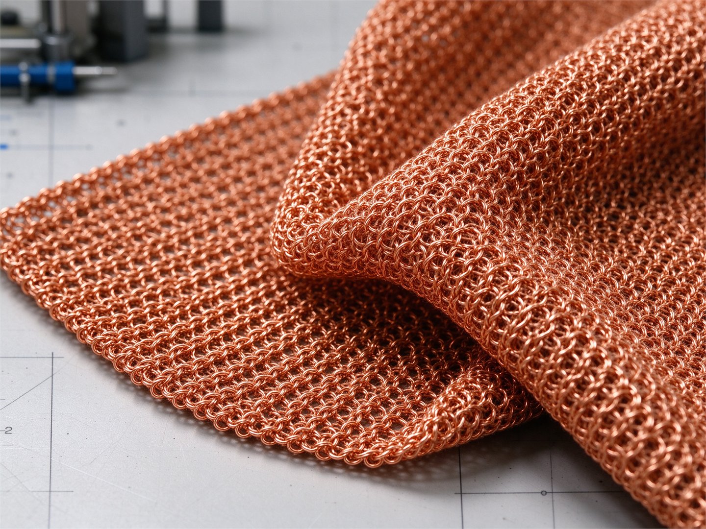 Knitted copper fabrics